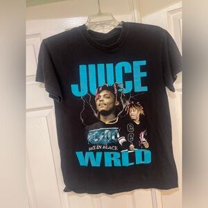 Juice Wrld Back in Black Graphic Print TShirt Size ‎  S Rap Emo Punk Grunge Tee